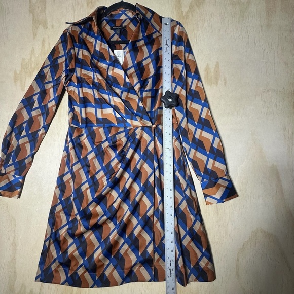 Banana Republic Long Sleeve Dress Satin Wrap Mini Dress Size 6 NWT - Picture 6 of 15